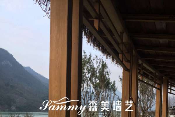 四川省樂山市峨邊彝族自治縣鋼構涼亭仿木紋漆