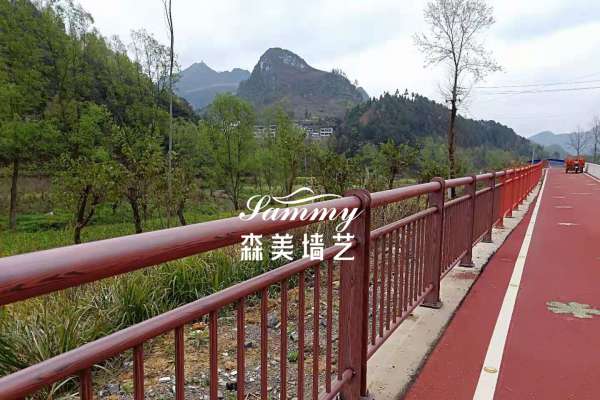 貴州安順紫云縣格凸河景區不銹鋼護欄仿木紋漆